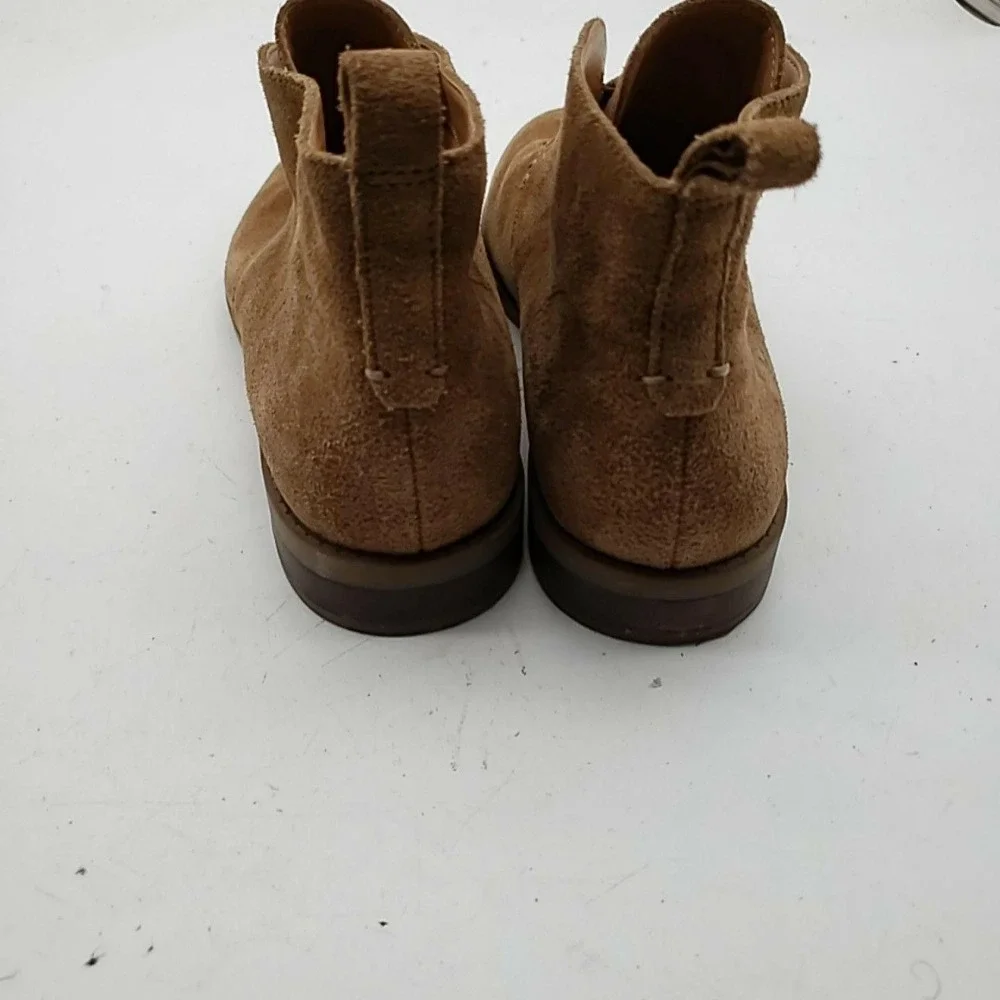 Franco Sarto Boots Womens Size 8.5 Brown Suede Ankle Flat Pull On Booties